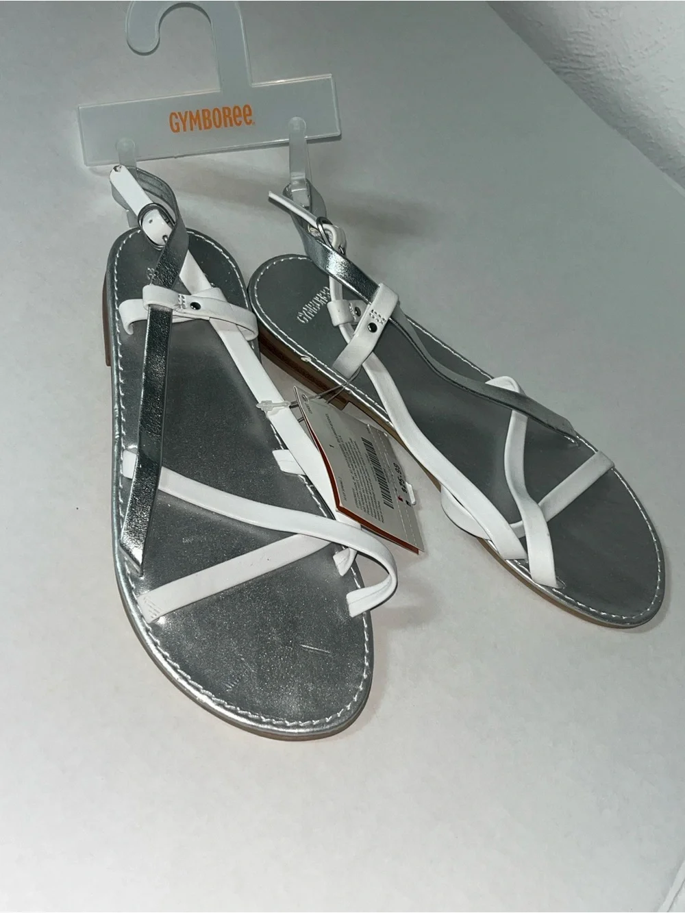Gymboree spring dressy white Silver Metallic Sandals - NEW sz 1